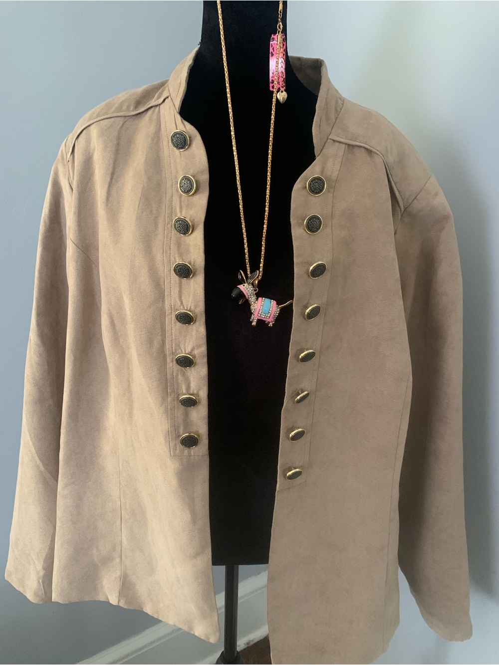 Roz & Ali  Women's Tan Button Blazer Jacket Size 3X
